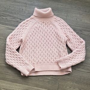 Laundry By Shelli Segal | Light Pink Textured Turtleneck Knit Sweater Size Large